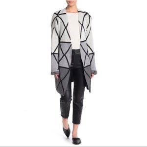 NWT Joseph A. Ombré Grid Cardigan Grey Combo Small